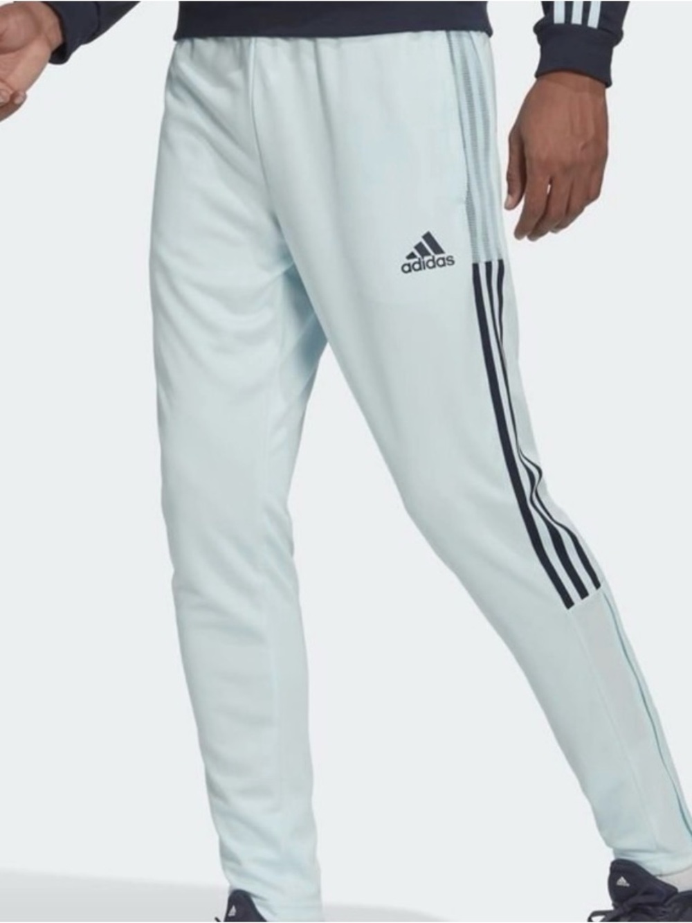 adidas Light Blue Three-Stripe Training Joggers